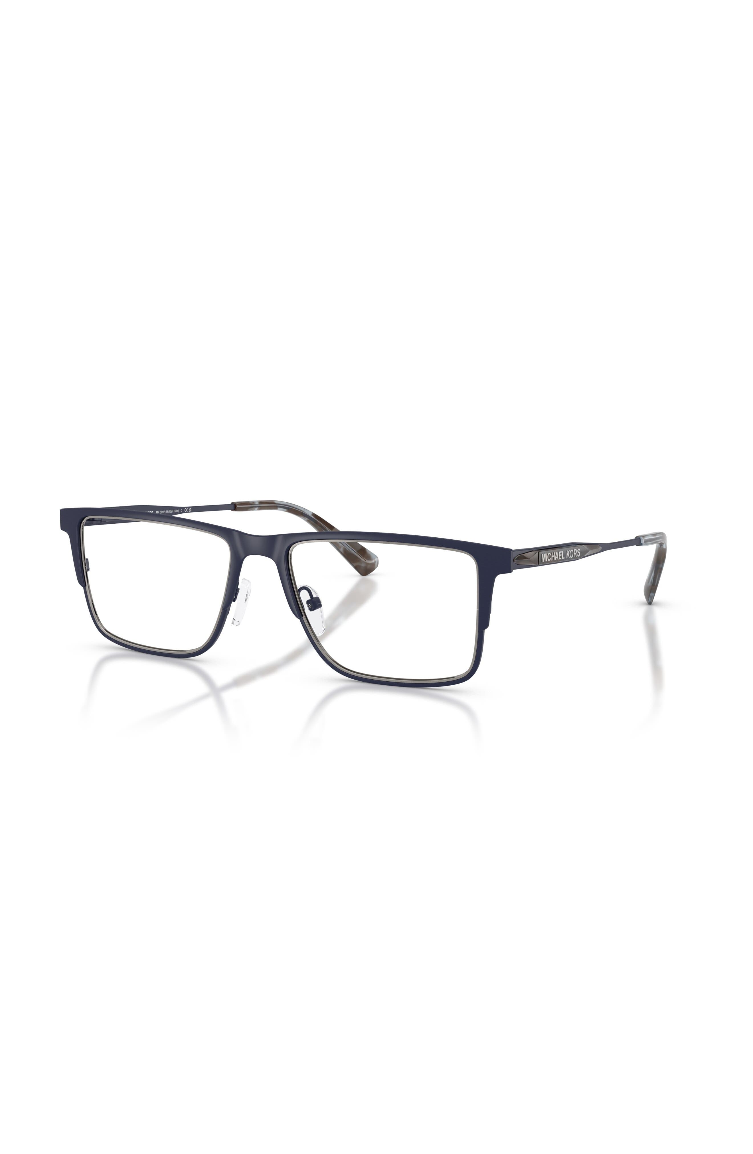 Michael Kors 53mm Rectangle Optical Glasses In Blue