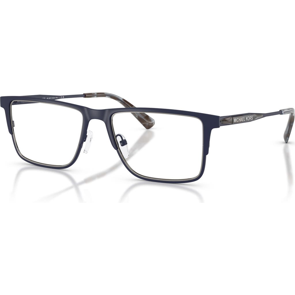 Michael Kors 53mm Rectangle Optical Glasses In Blue