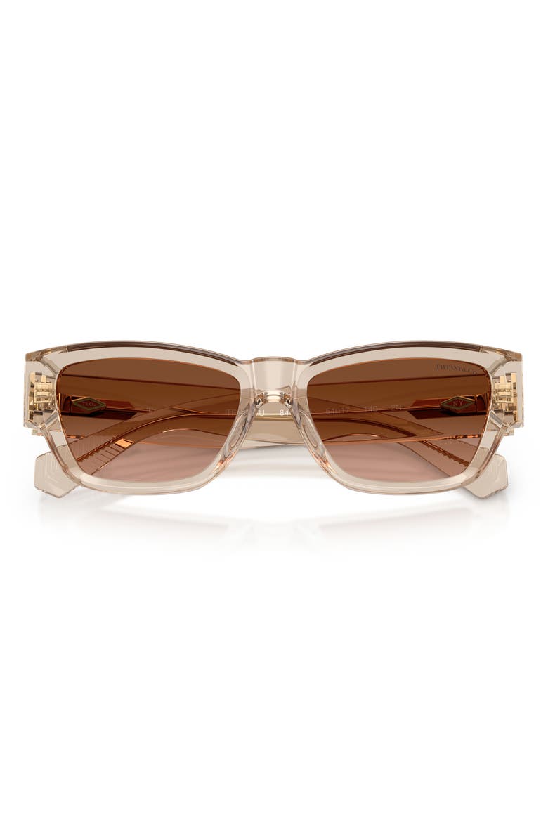 Tiffany & Co. 54mm Rectangular Sunglasses, Alternate, color, Crystal Beige / Brown Gradient