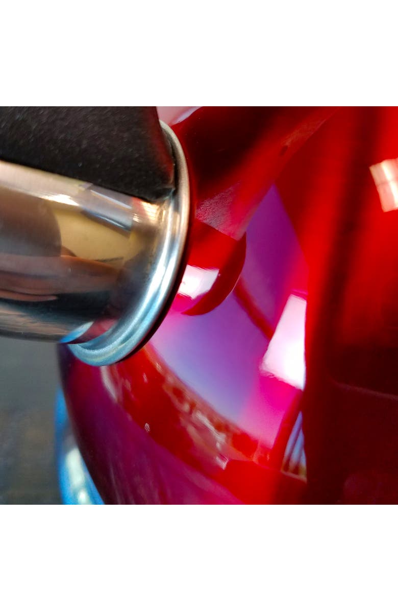 MR COFFEE Claale 2.2 Quart Stainless Steel Whistling Tea Kettle with Nylon Handle, Alternate, color, Red