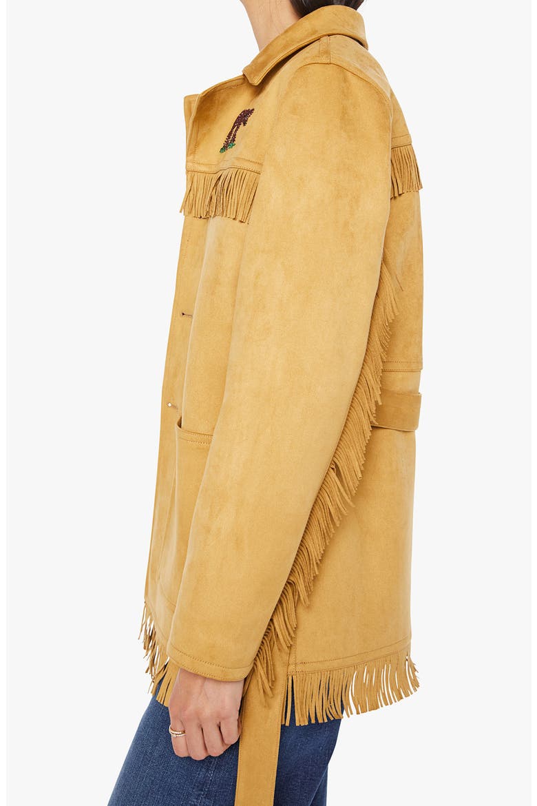 The Roadside Fringe Faux Suede Jacket, Alternate, color, OH DEER