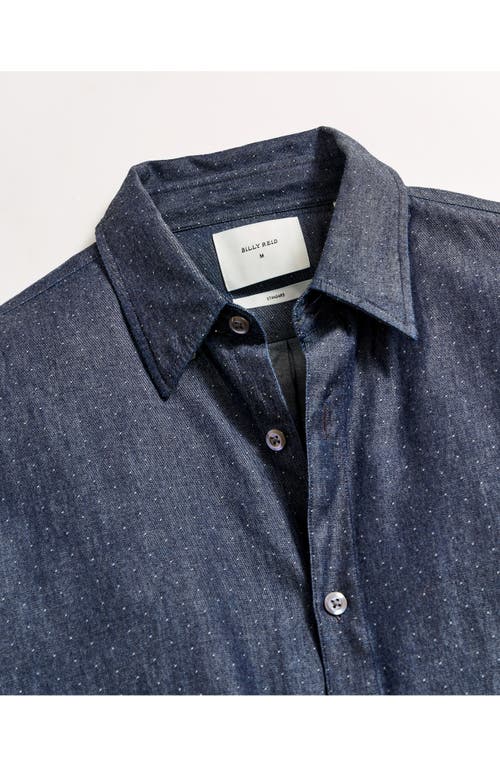 Billy Reid Coupe Wilson Micordot Button-up Shirt In Indigo