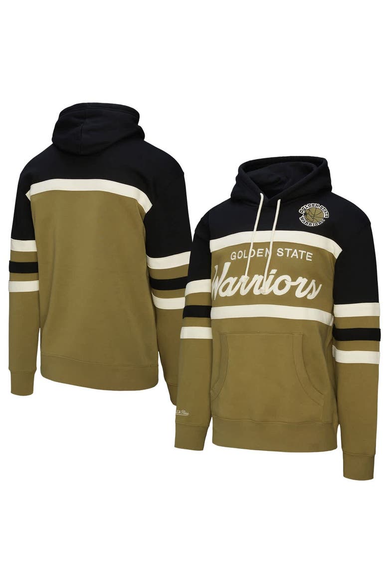 Men's Mitchell & Ness Olive/Black Golden State Warriors Double Clutch Head Coach Hoodie, Main, color, Olive