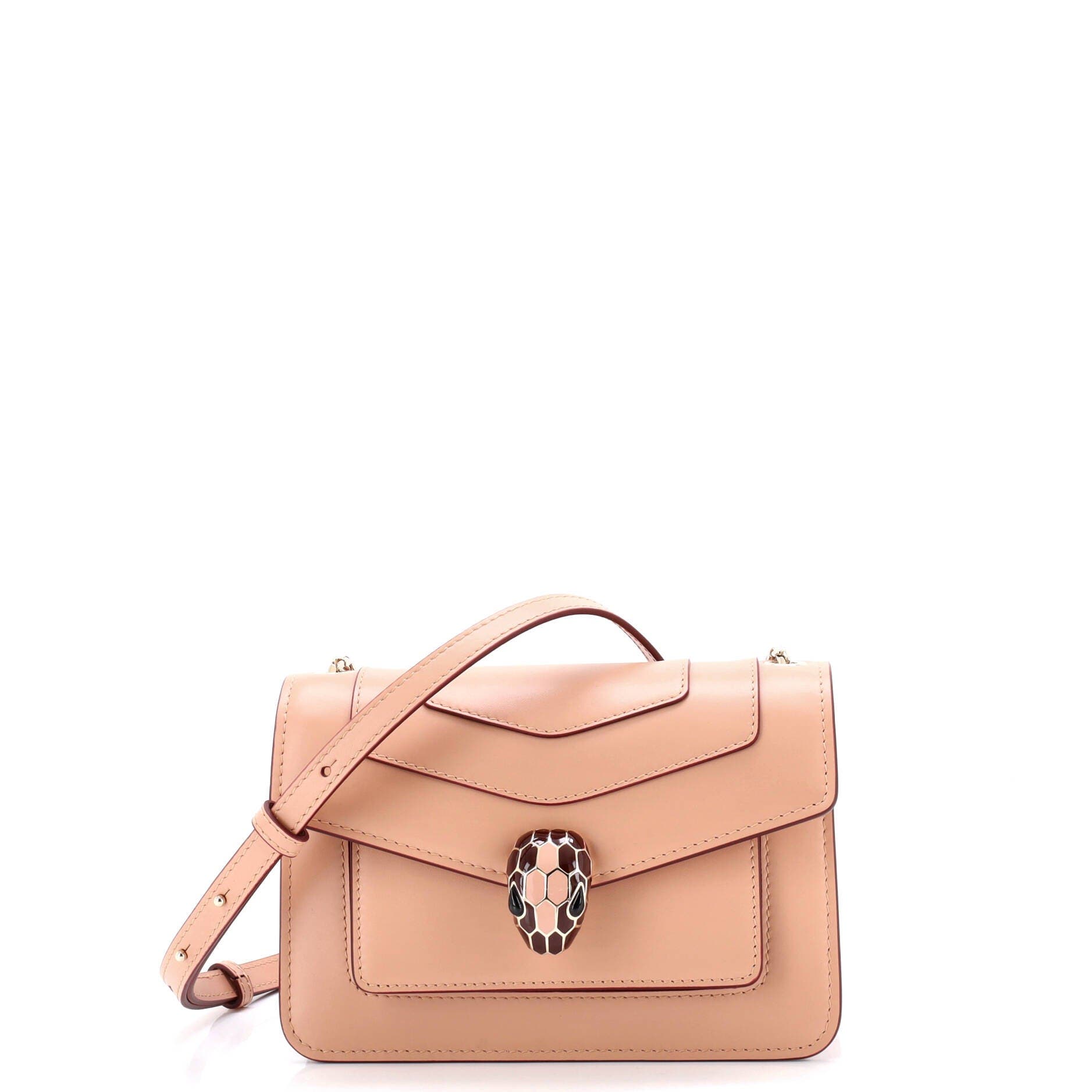 Serpenti Crossbody Bag Leather Small, Main, color, White