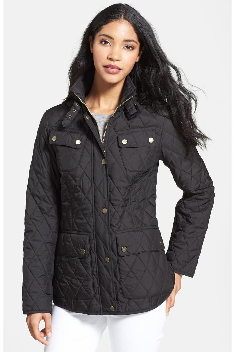 Four-Pocket Quilted Jacket, Main, color, BLACK
