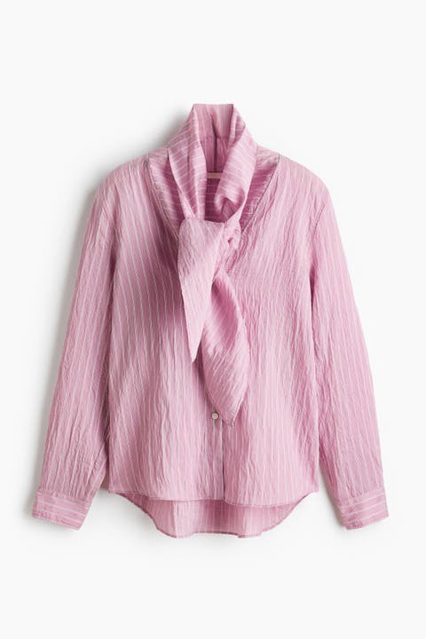 Scarf-collar Shirt