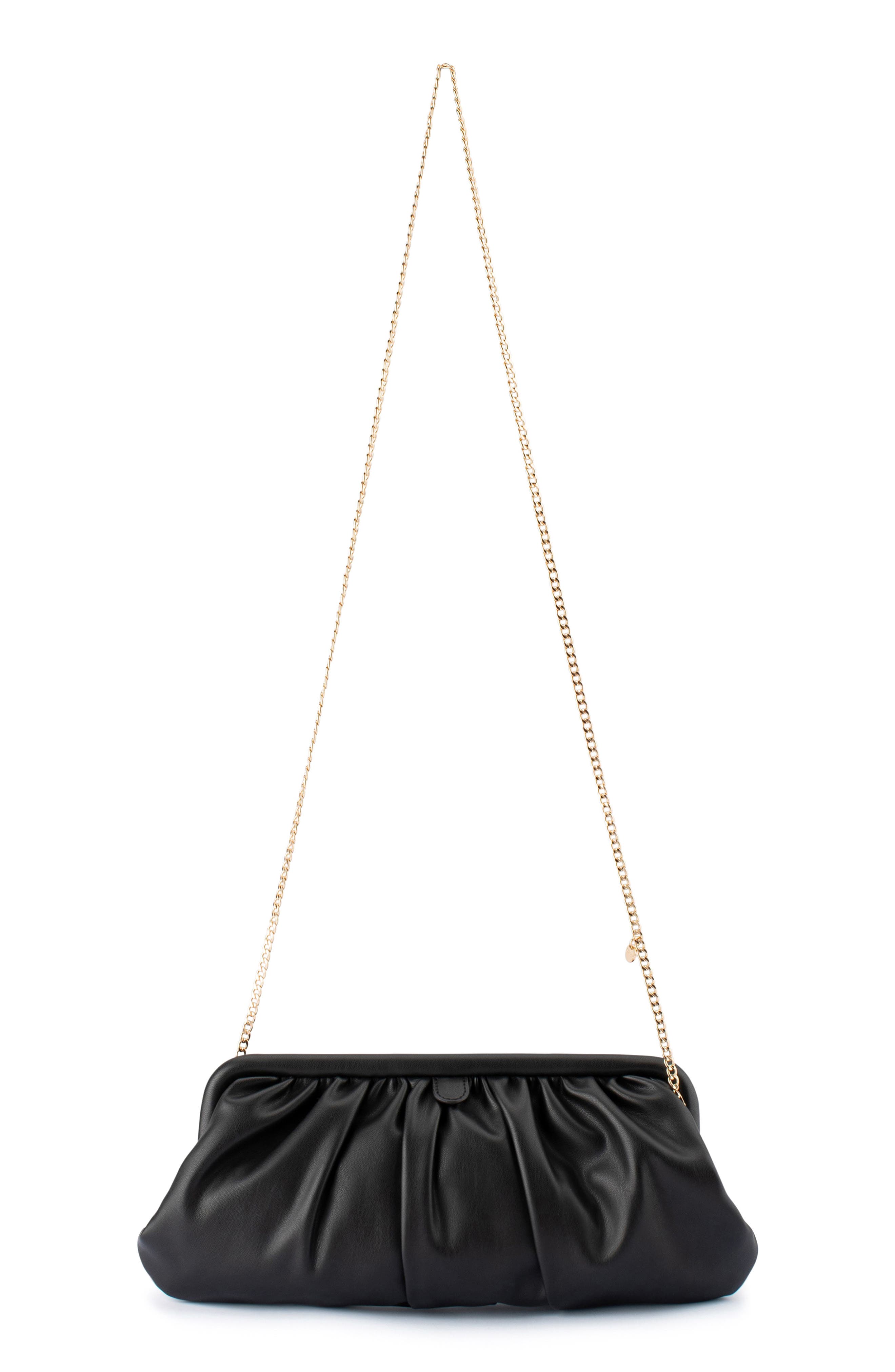 Olga Berg Catherine Frame Clutch, Alternate, color, Black