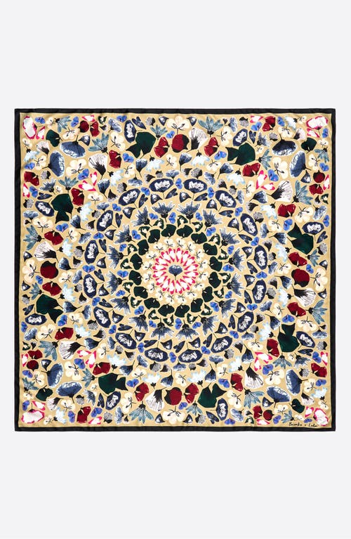 Bimba Y Lola Kaleidoscopic Flowers Scarf In Neutral
