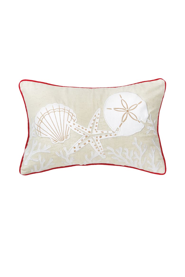 Sanddollar Coral Pillow, Main, color, Red