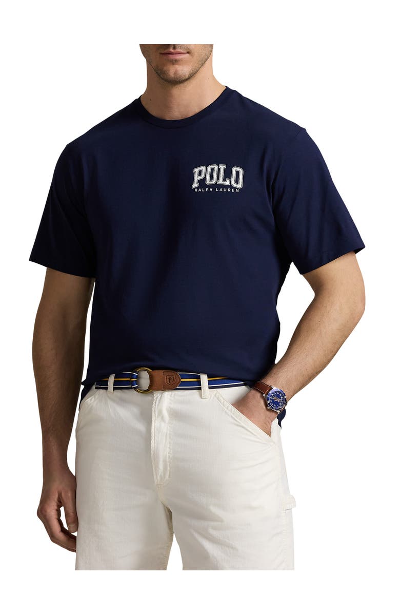 Polo Ralph Lauren Big & Tall Logo Jersey T-Shirt, Main, color, Cruise Navy