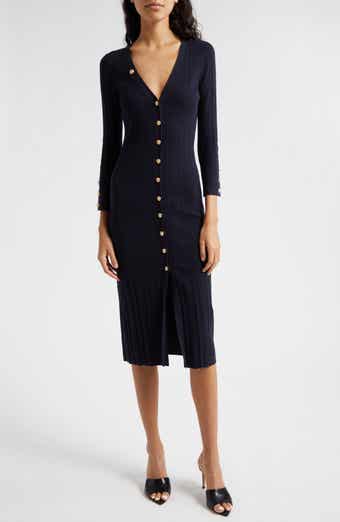 Kyra Rib Three-Quarter Sleeve Sweater Dress