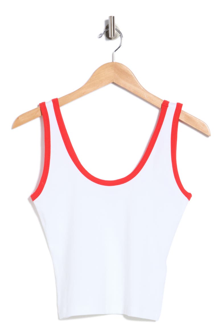 Stretch Cotton Crop Ringer Tank, Alternate, color, FLAMING HOT