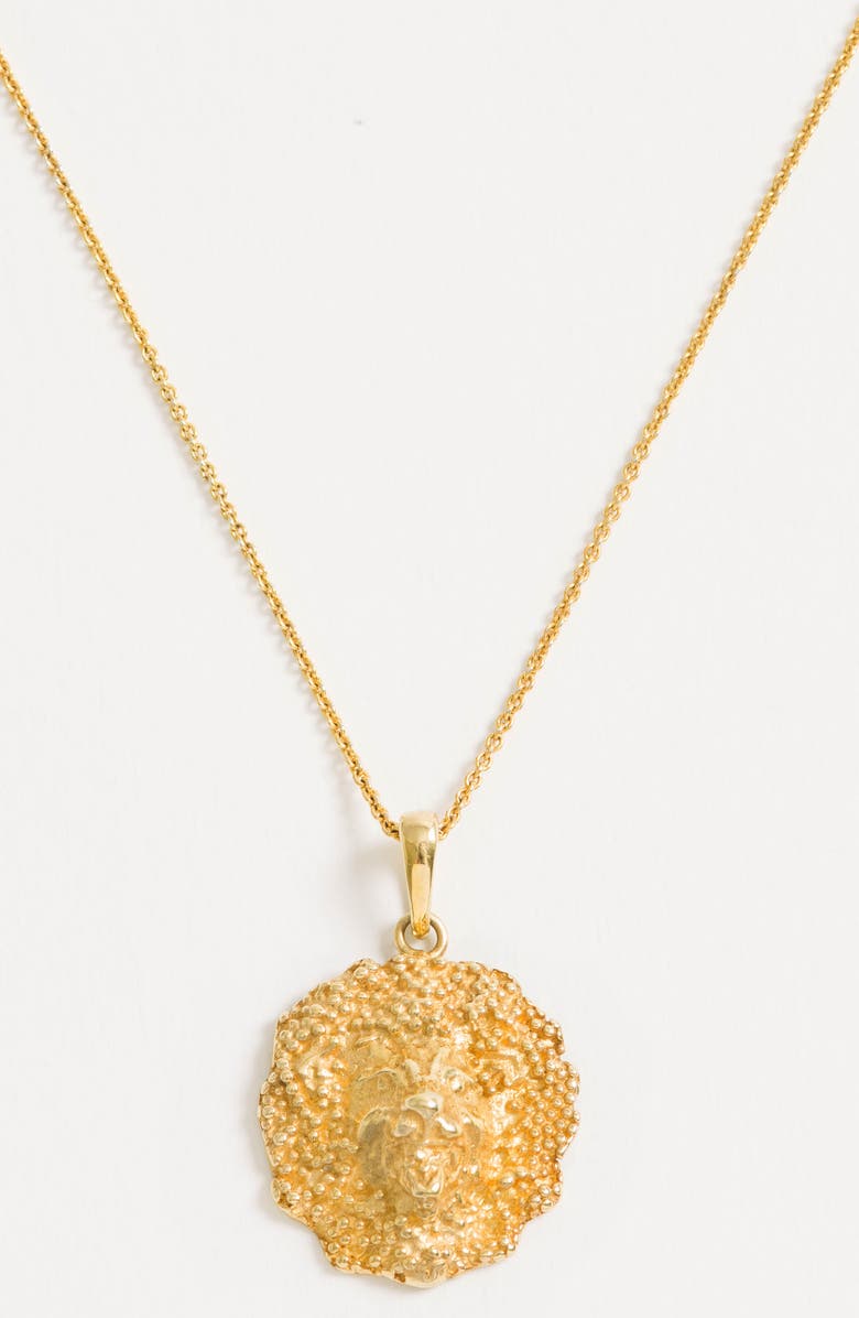 Freya Rose Lion Necklace, Alternate, color, Gold