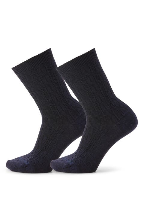 Everyday 2-Pack Wool Blend Cable Crew Socks