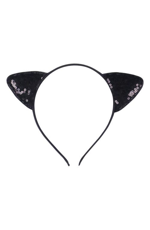 Zunie Kids' Cap Sleeve Kitty Dress & Headband Set In Black