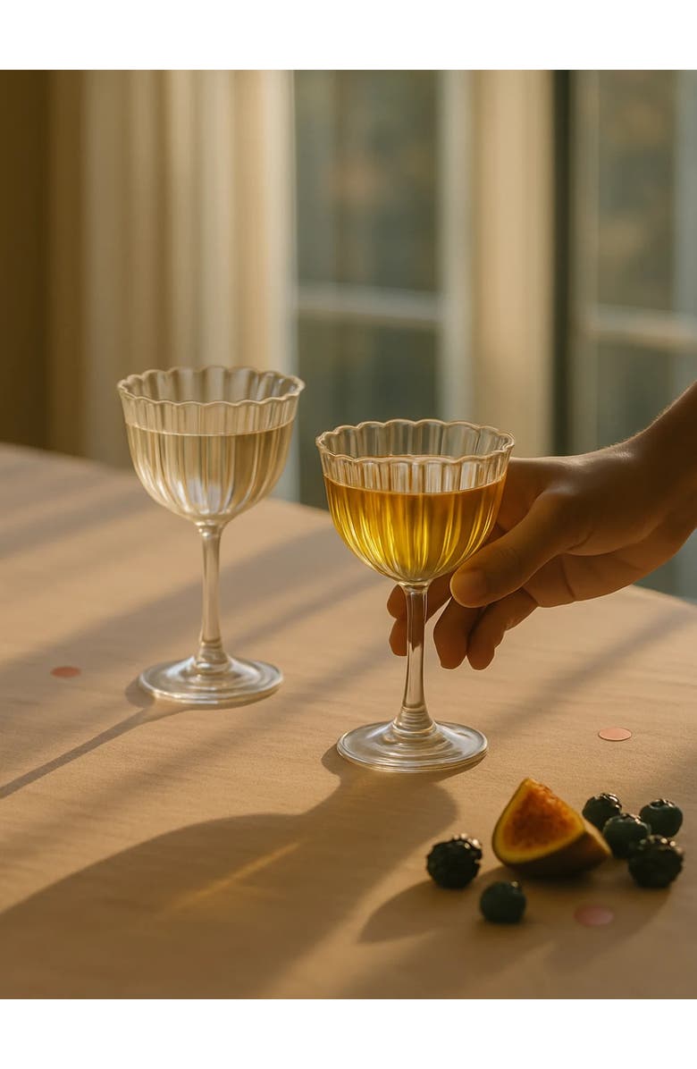 Fleck Kira Stemware Coupes - Set of 2, Alternate, color, Clear