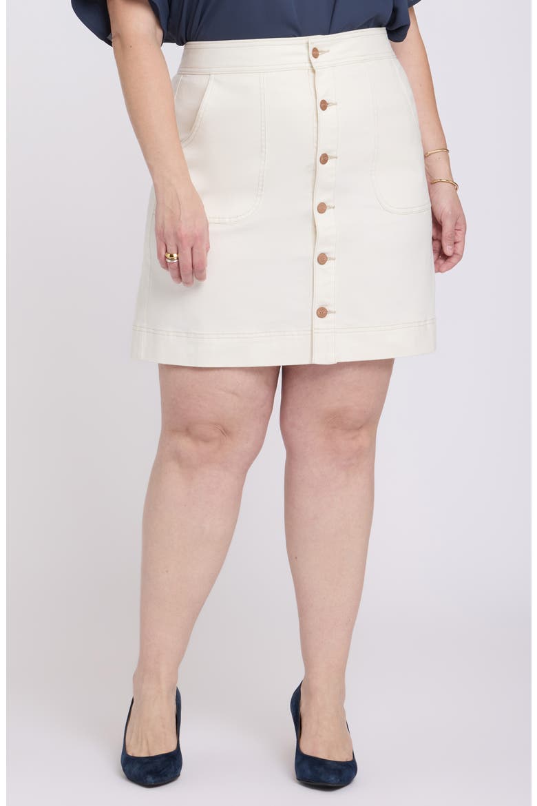 High Waist A-Line Denim Utility Skirt, Main, color, VINTAGE WHITE