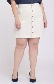 NYDJ High Waist A-Line Denim Utility Skirt