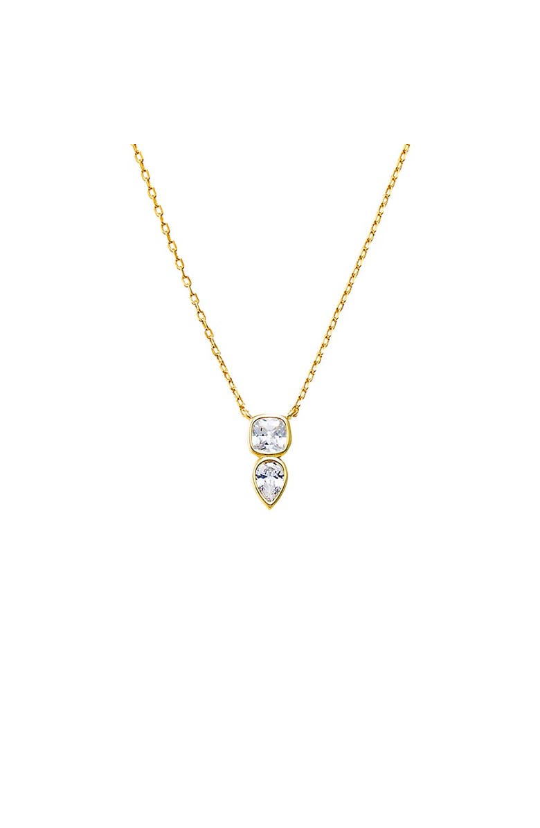 BY ADINA EDEN CZ Bezel Square X Teardrop Pendant Necklace, Main, color, 