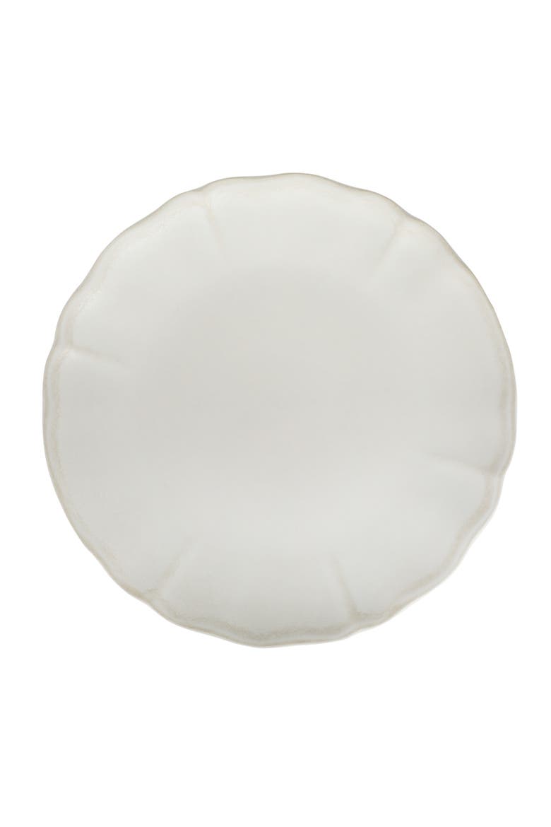 Vista Rossio Ceramic Cake Stand with Scalloped Rim, Alternate, color, White