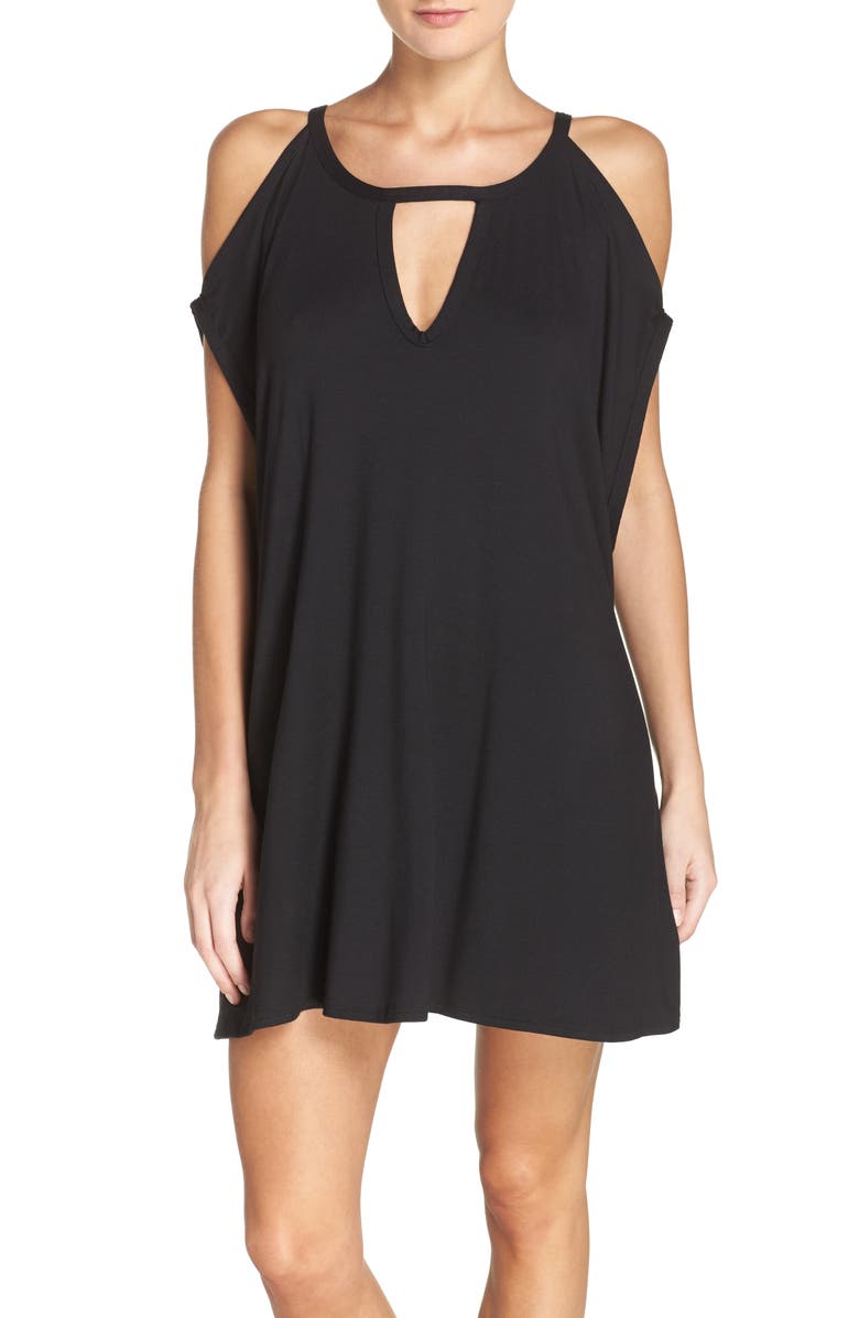 Robin Piccone Cold Shoulder Cover-Up, Main, color, Black