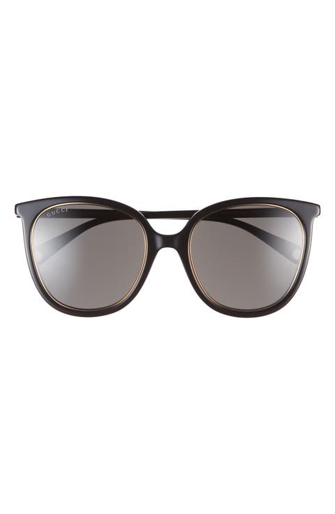 56mm Oval Sunglasses on a Chain