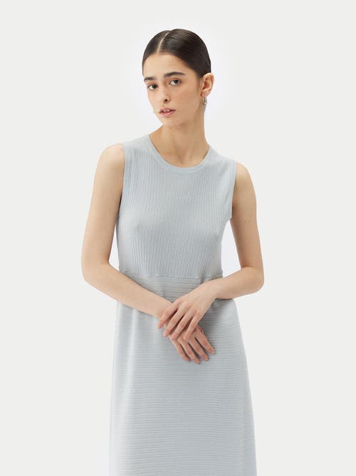Gobi Mongolian Cashmere Lightweight Cashmere Silk Dress In Ice Flow