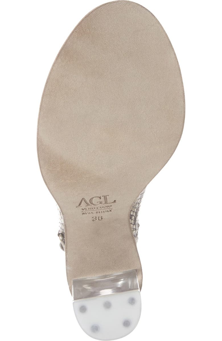 AGL 'Lucida' Snake Embossed Slingback Sandal, Alternate, color,