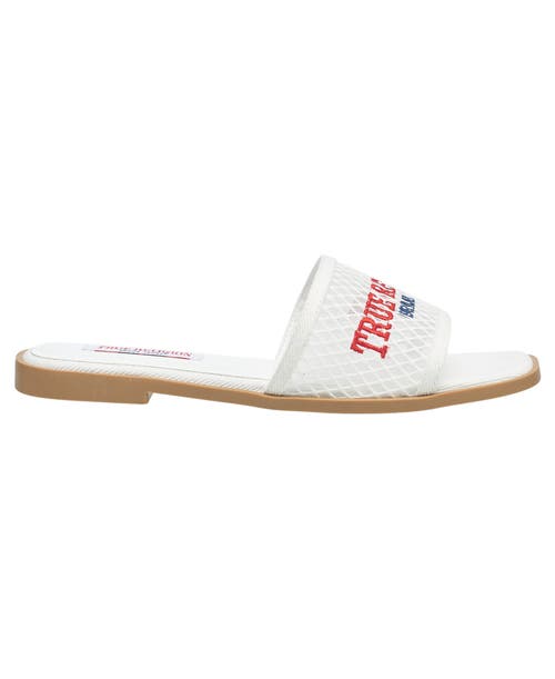 True Religion Brat Mesh Slip On Sandal In White