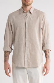Coastaoro Linen & Cotton Blend Button-Up Shirt