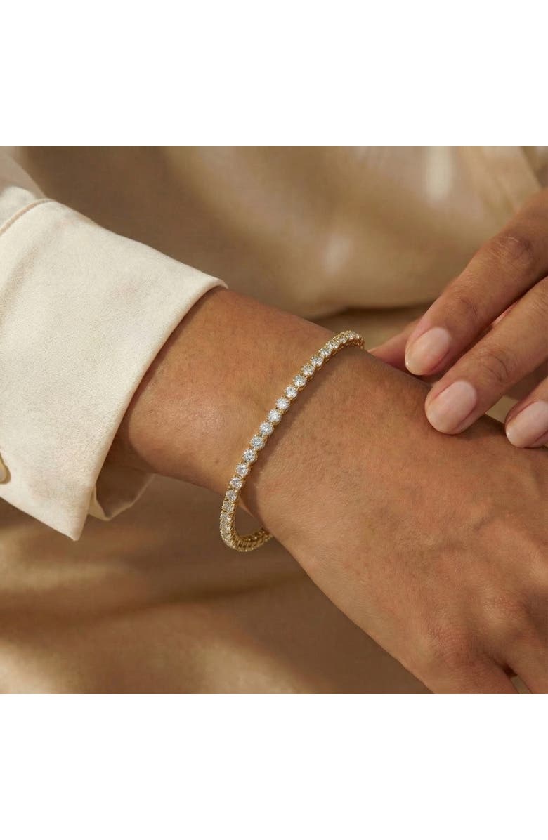 Bliss Diamond 3Ct Flexible Round Cut Diamond Bangle Tennis Bracelet Lab Grown 14k Gold, Alternate, color, Yellow Gold