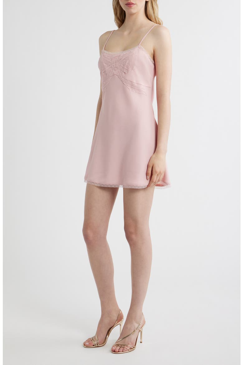 Mirelis Bow Satin Minidress, Alternate, color, POTPOURRI PINK