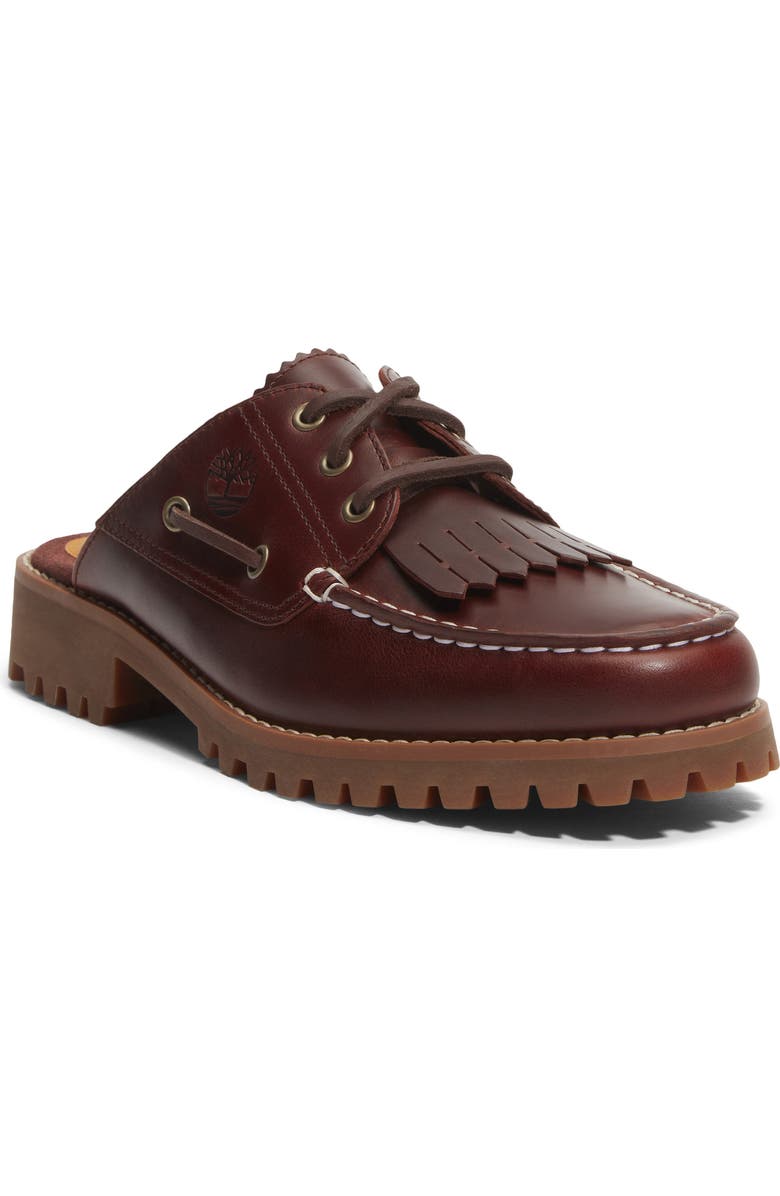 Timberland Authentic 3-Eye Lug Mule, Main, color, Burgundy Full Grain