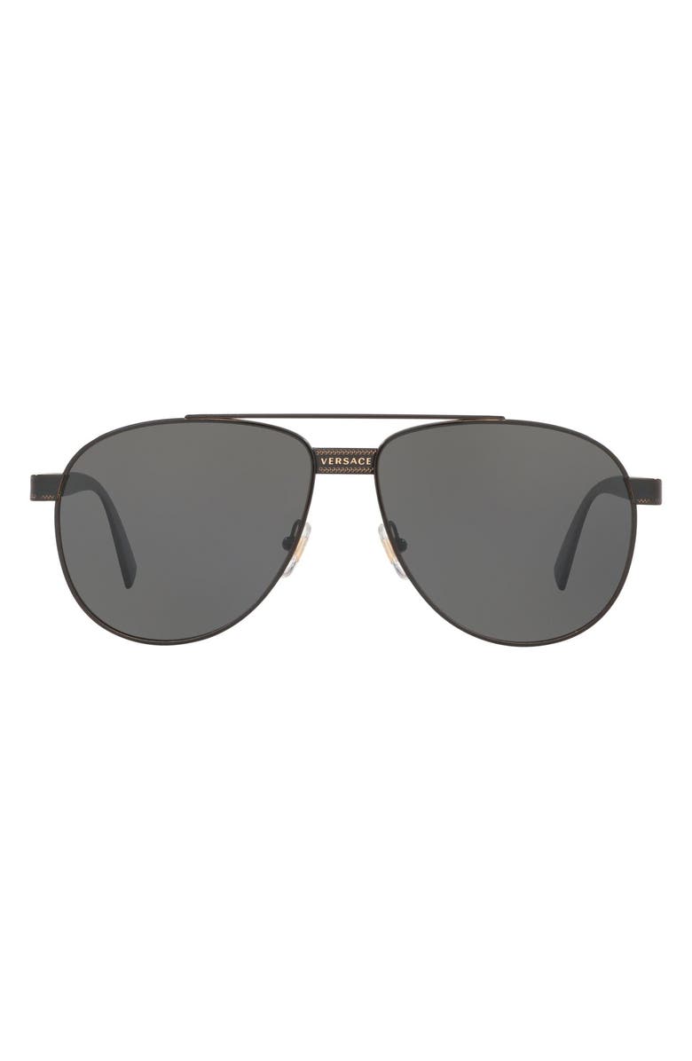 Versace Phantos 58mm Aviator Sunglasses, Main, color, 