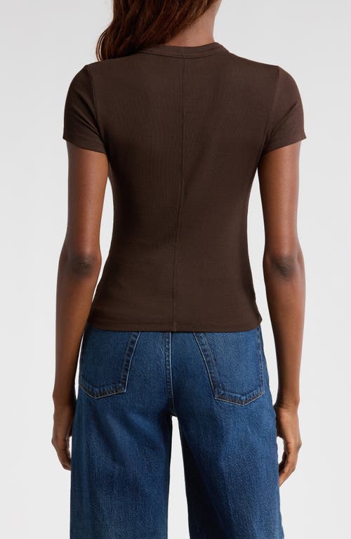 Frame Rib Baby Tee In Brown