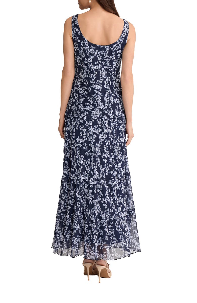 Jones New York Spring Print Sleeveless Maxi Dress, Alternate, color, Pacific Navy / Natural White