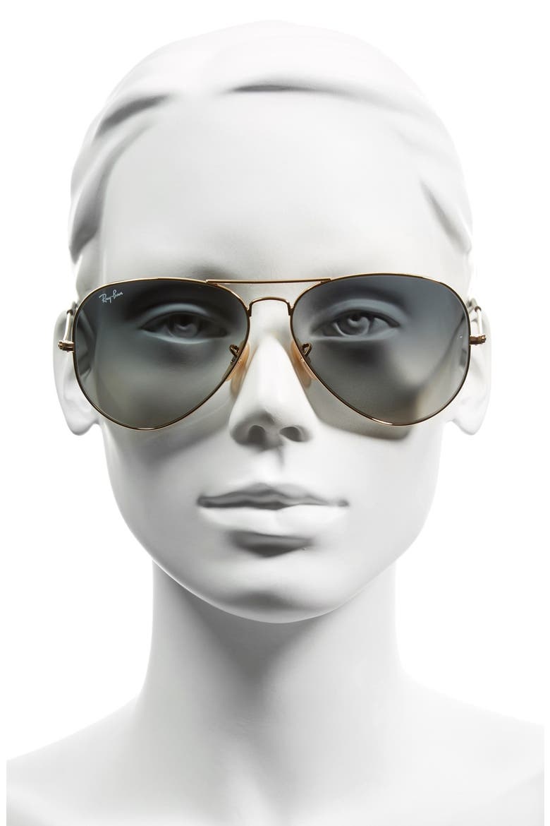 Large Icons 62mm Aviator Sunglasses, Alternate, color, GOLD/ GREY