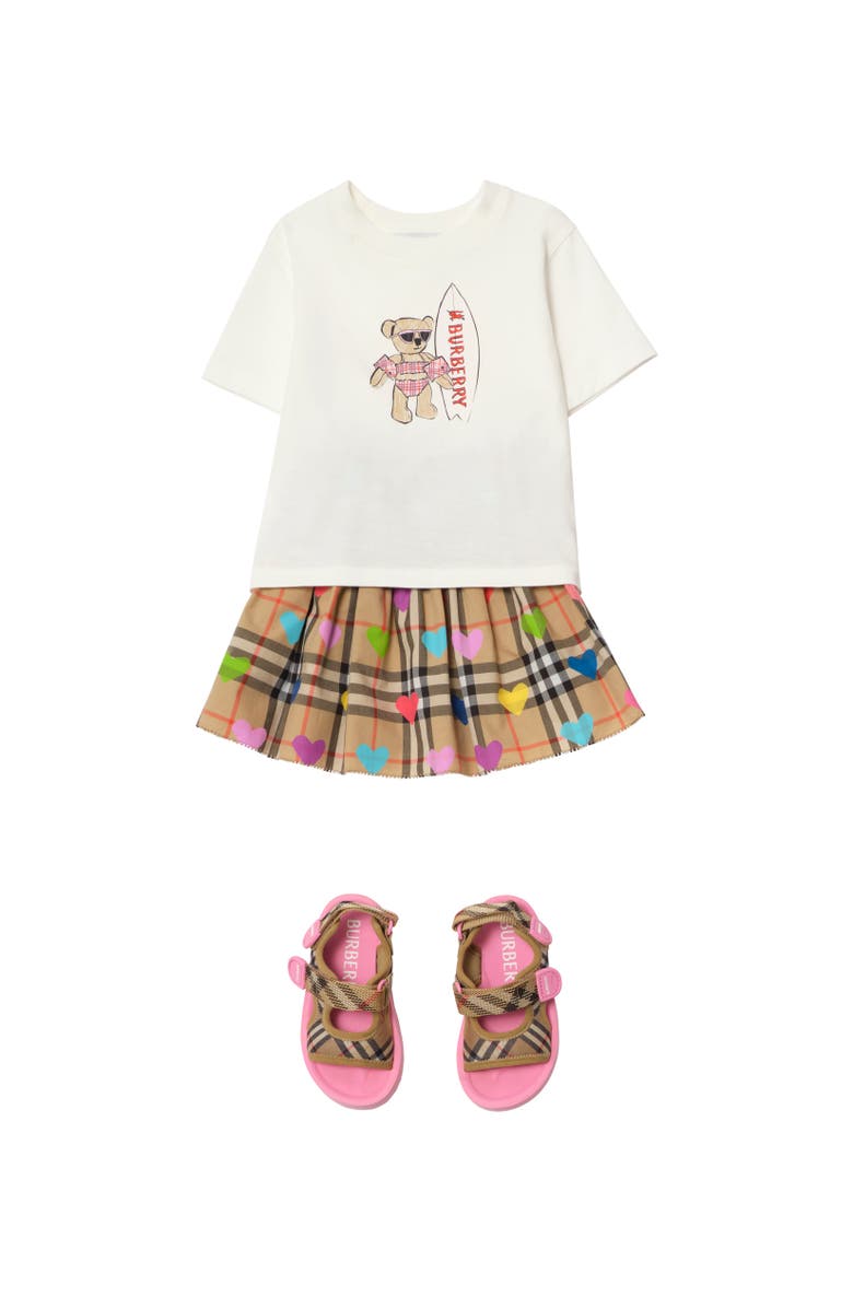Burberry Surfer Bear Cotton T-shirt, Alternate, color, Chalk White