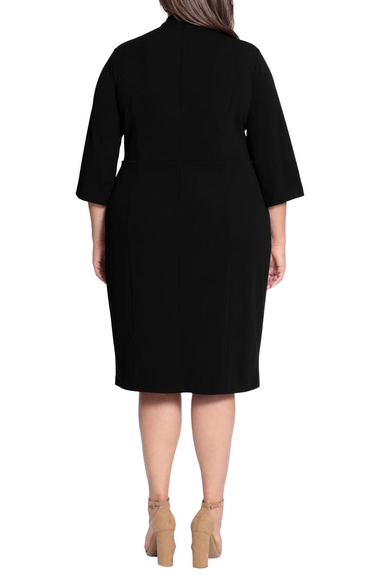Donna Morgan Twist Knot Keyhole Elbow-Length Sleeve Sheath Dress, Alternate, color, 