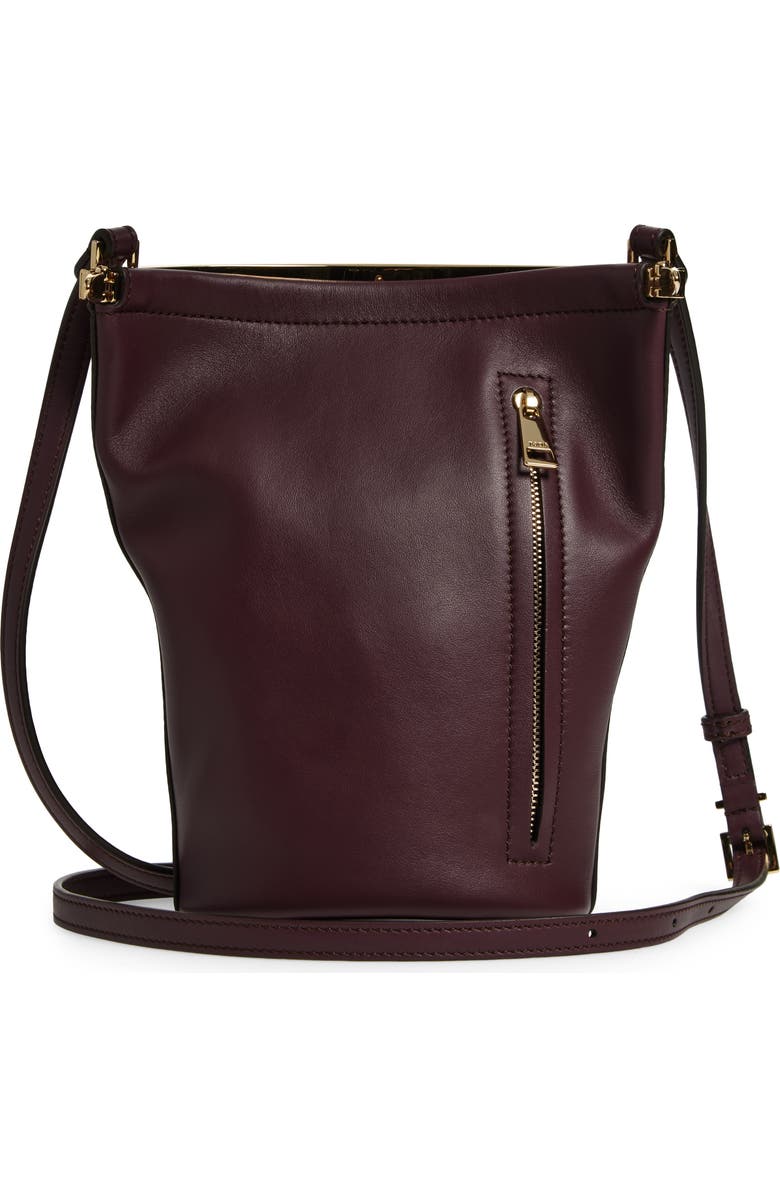 Tod's Mini Leather Bucket Bag, Alternate, color, Kraft Chiaro