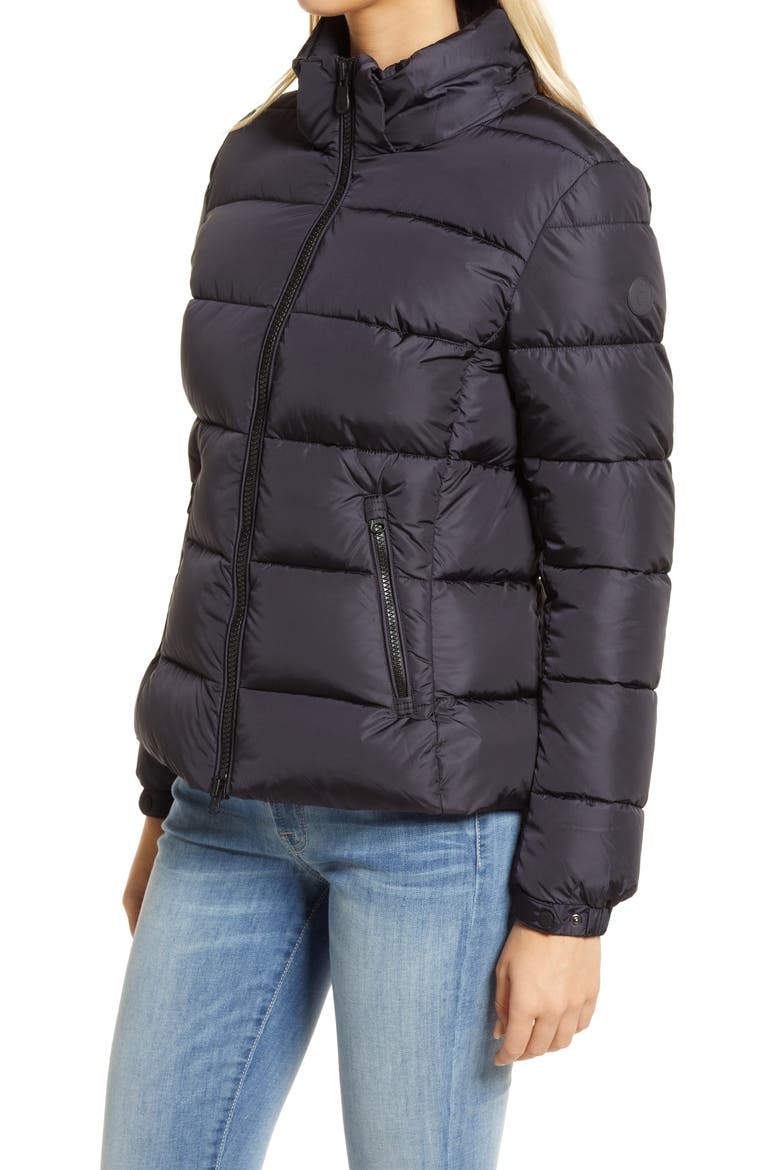 Tess Hooded Water Repellent Puffer Jacket, Alternate, color, BLACK