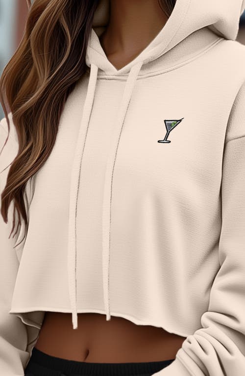 Dalix Martini Cropped Hoodie In Heather Dust