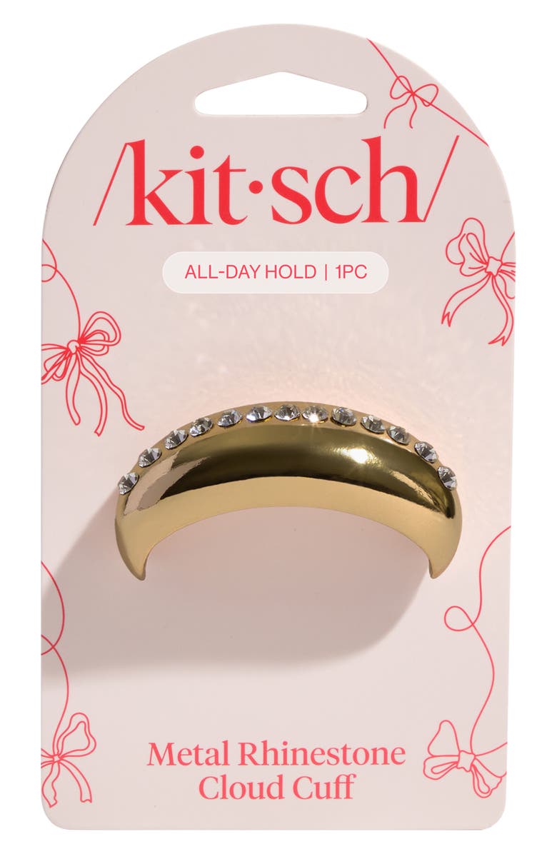 Kitsch Rhinestone Cloud Cuff Hair Tie, Alternate, color, Gold
