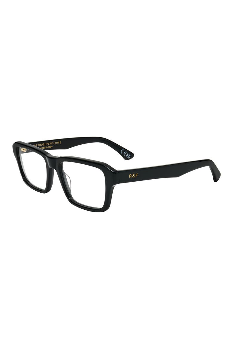 55mm Rectangle Reading Glasses, Alternate, color, BLACK