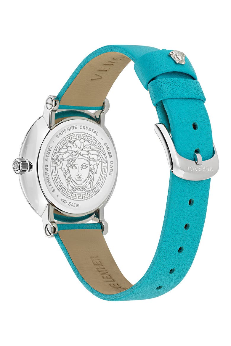 Swiss Quartz Leather Strap Watch, 35mm, Alternate, color, STAINLESS STEEL