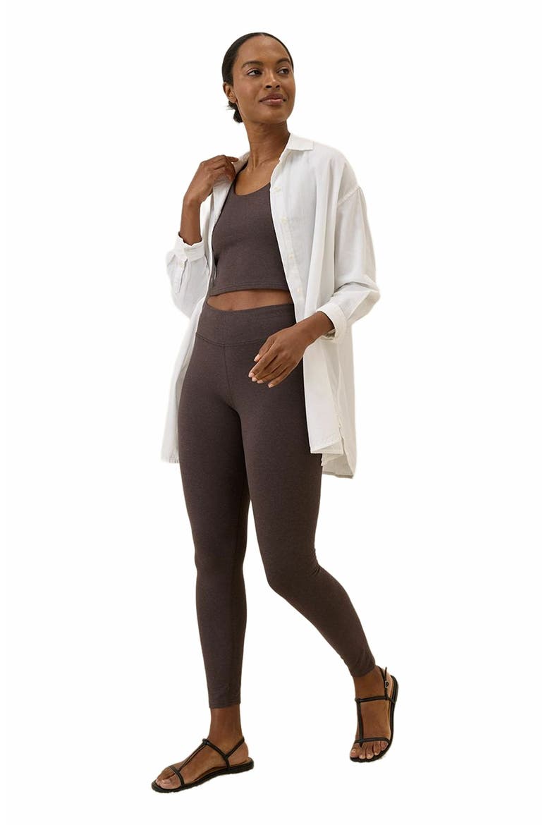 Organic Cotton On the Go-To Legging, Alternate, color, Chocolate Heather