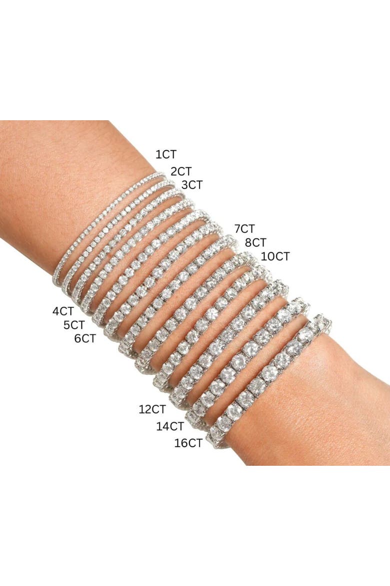 14k White Gold Lab-Grown Round Diamond 4-Prong Classic Tennis Bracelet, Alternate, color, 7.00 Carat