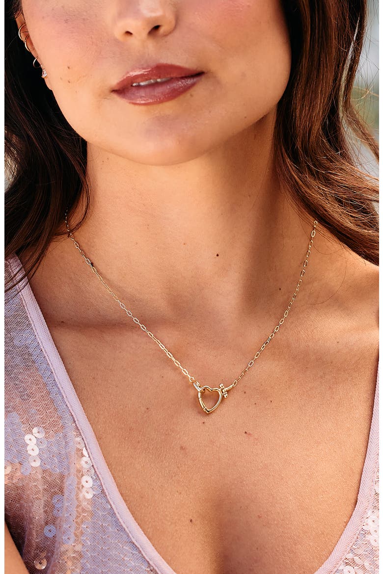 Colette Heart Necklace, Alternate, color, GOLD