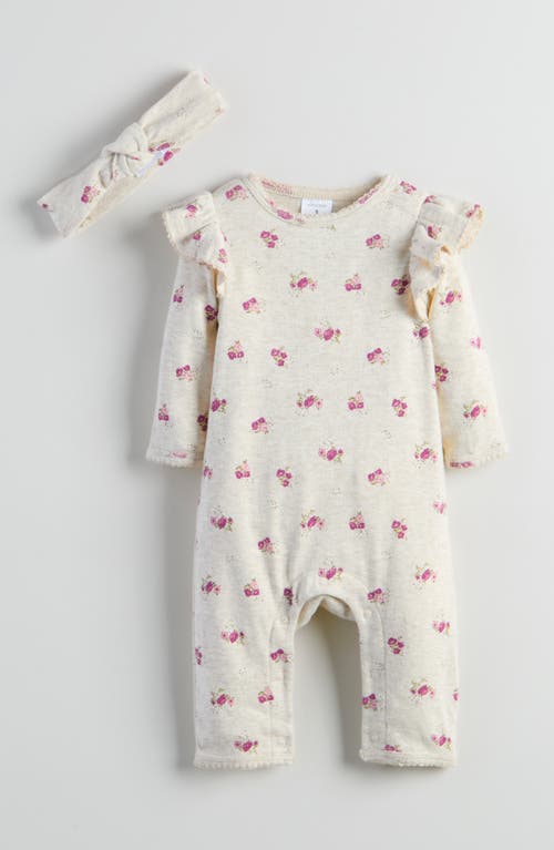 Nordstrom Babies'  Pointelle Romper & Headband Set In White