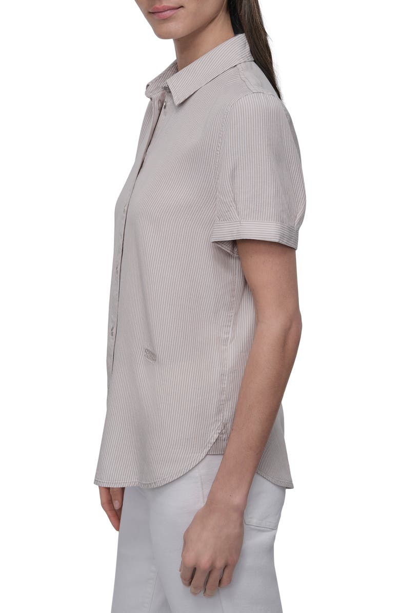 DKNY Jeans Cuff Sleeve Chambray Shirt, Alternate, color, Bay Print Stripe